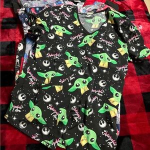 Baby Yoda Scrub Top